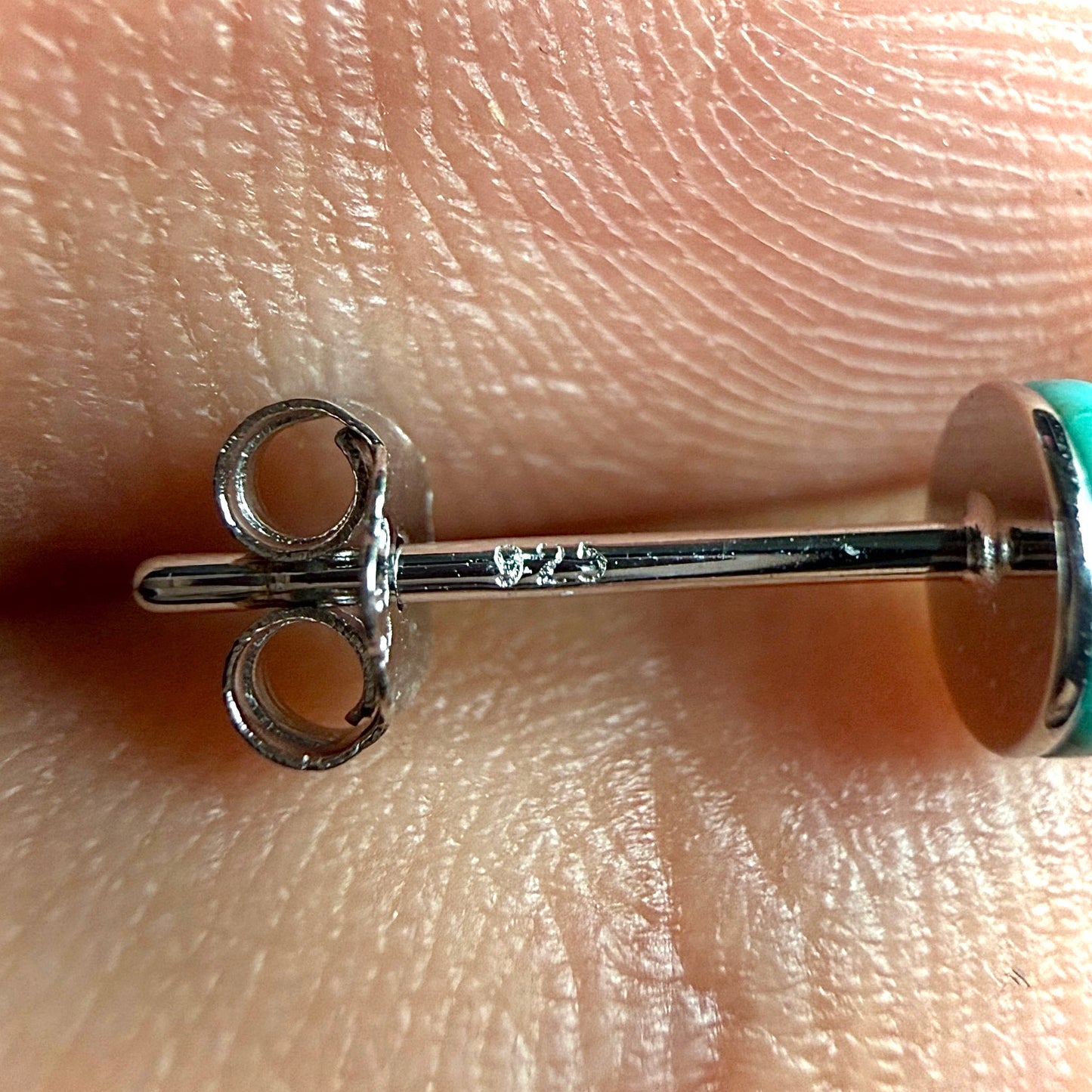Turquoise Stud Earrings 5mm Genuine Turquoise 925 Silver