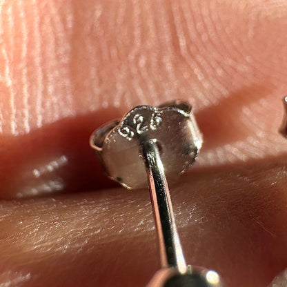 Wave Stud Earrings 925 Sterling Silver 3mm Tiny Minimalist Studs