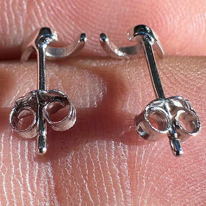 Wave Stud Earrings 925 Sterling Silver 3mm Tiny Minimalist Studs
