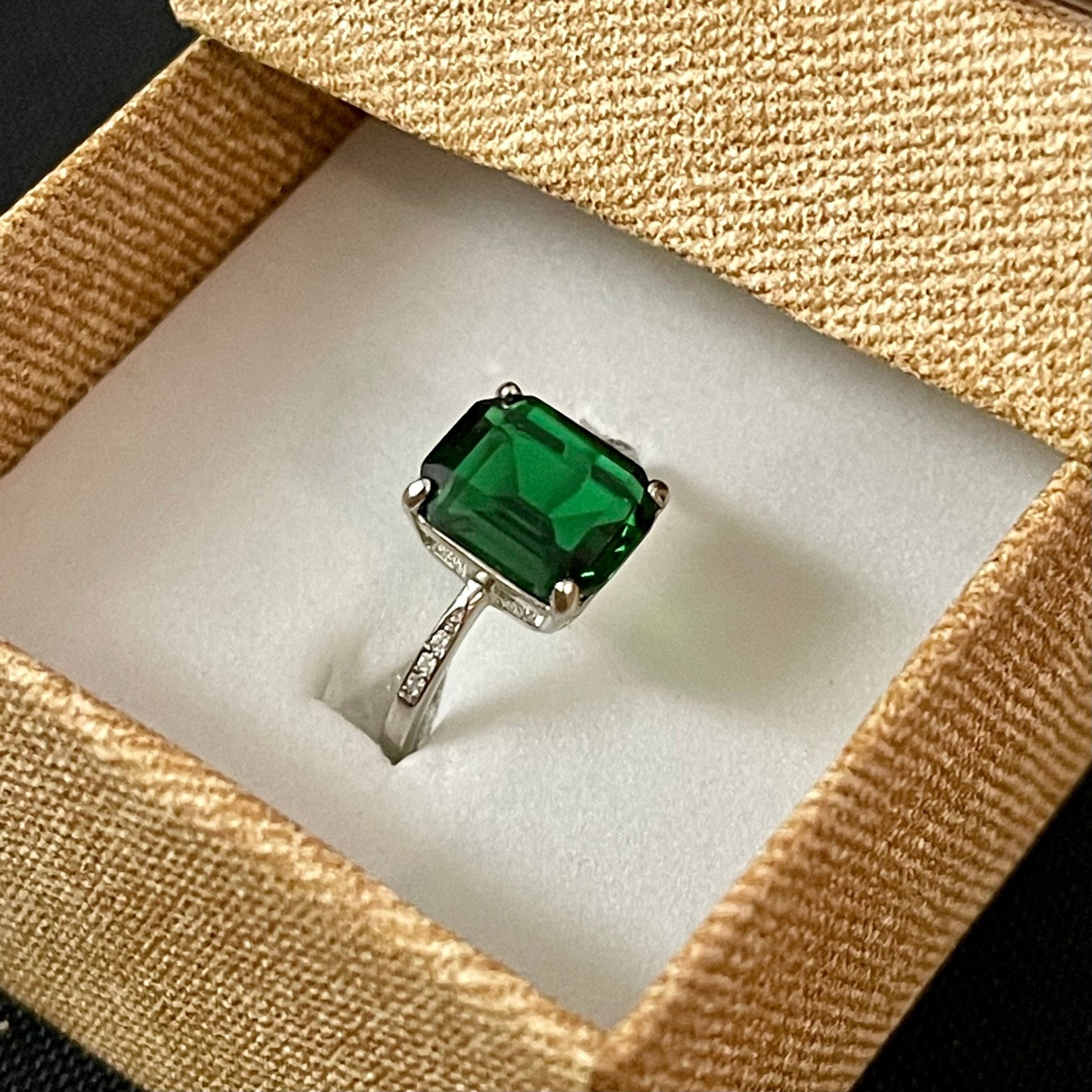 Emerald Cut Ring For Women 4.00 CTTW Sterling Silver Size 6-9 - LEOPRA