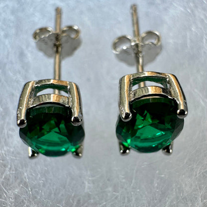 Oval Cut Emerald 925 Sterling Silver Stud Earrings - LEOPRA